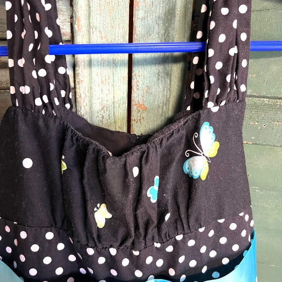 Bonnie jean dress size 6 black blue butterfly - Picture 4 of 5